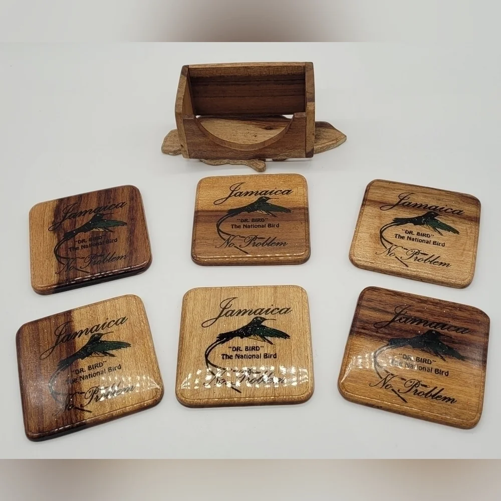 Jamaica Wooden Handmade Coasters set of 6​​​